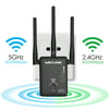 Wavlink AC750 Dual-Band WIFI Range Extender/Access Point/ Mini Wireless Router WI-FI Booster Signal Amplifier with 3 Hign Gain External Antennas- Black
