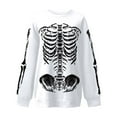 thumbnail image 3 of Halloween Skeleton Sweatshirts for Women 2025 Long Sleeve Crewneck Skeleton Graphic Sweatshirt Pullover Tops, 3 of 5
