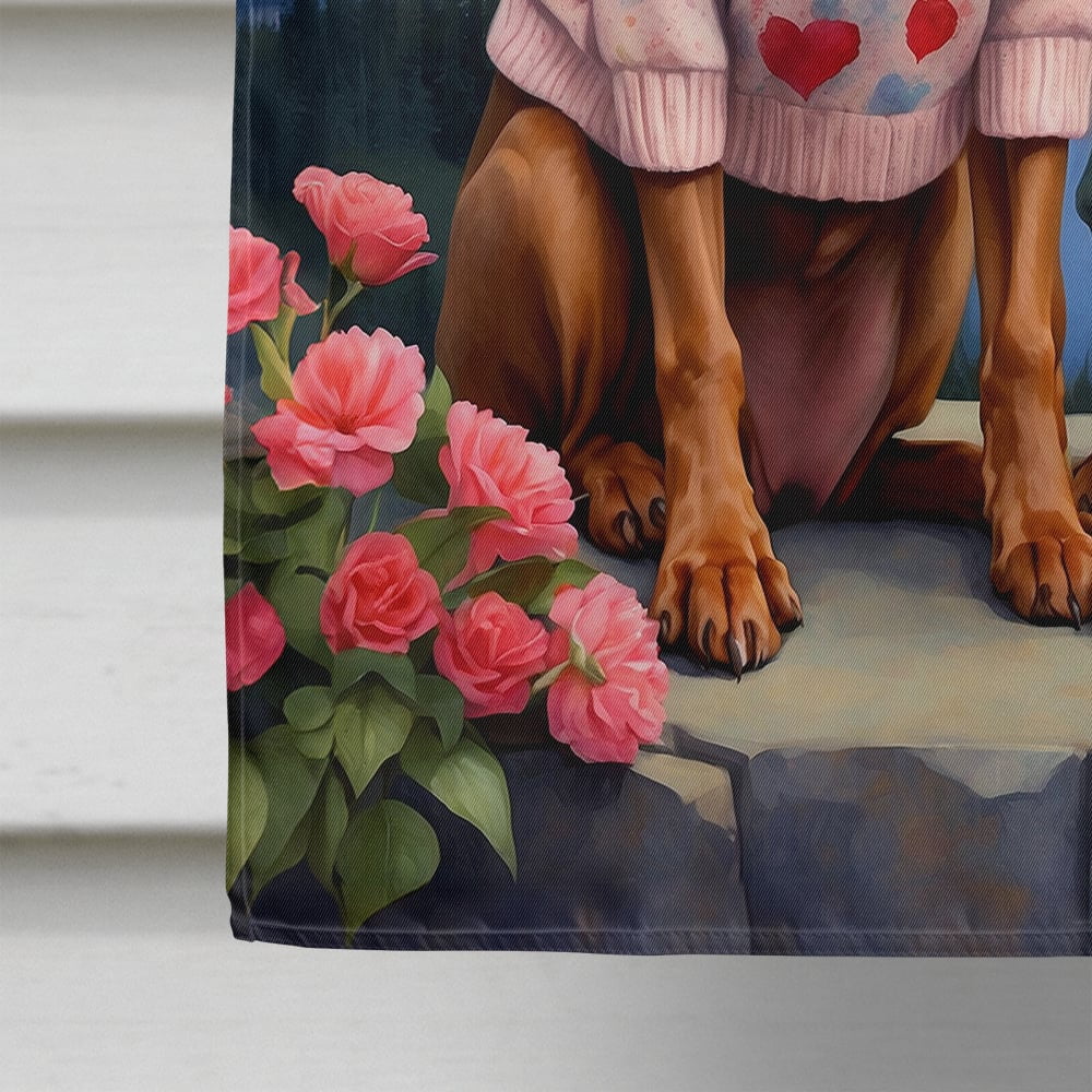 Vizsla Two Hearts House Flag 28 in x 40 in