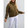 thumbnail image 3 of Liacowi Women Juniors Winter Warm Quilted Puffer Coat Lightweight Solid Color Zip Outerwear Stand Collar Padded Jacket with Pockets, 3 of 9