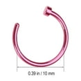thumbnail image 2 of Guyelim Nose Ring 2 pcs Unisex Surgical Titanium Steel Open Nose Ring Nose Piercing Stud 10mm (Pink), 2 of 9
