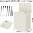 thumbnail image 5 of 154L Double Laundry Hamper with Lid and Removable Laundry Bags, Large Dirty Clothes Hamper 2 section Collapsible Laundry Basket Dorm Room Storage for Bedroom, Bathroom, College,Beige, 5 of 14