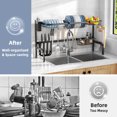 thumbnail image 5 of Resenkos 2 Tier Adjustable Over Sink Dish Drying Rack with 8 Hooks, Over Sink Dish Drying Rack for Kitchen Counter Organizer Storage Space Saver, 5 of 10