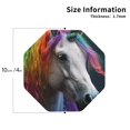 thumbnail image 2 of Kdxio Colorful Haired White Horse Funny Coasters,4 Pcs Leather Coasters,Housewarming Gifts,Protect Furniture from Water Marks Scratch and Damage, 2 of 6