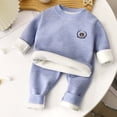 thumbnail image 2 of Posijego Toddler Boys Girls Winter Thermal Outfits Fleece Lined Long Sleeve Sweatshirts and Joggers 2 Piece Sets, 2 of 7