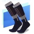 thumbnail image 6 of Compression Socks for Men Woolen Over-the-Calf Stretchy Slim Casual Color Block Thermal Warm Athletic Hiking Skiing Long Boot Sock, 6 of 7