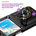 thumbnail image 4 of Compatible with Samsung Galaxy Z Flip 6 Case,with 360 Ring Holder Kickstand Card case,Armor Military Grade Protection Hybrid Silicone TPU PC Rugged Case,Magnetic with Car Mount Phone Cover,Black, 4 of 7