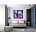 thumbnail image 3 of Outspace Nebula Canvas Wall Art/ Blue Galaxy Decor Framed Print Poster Pictuers/ Set of 4 Red Purple Cosmic Silver Artwork 12x12 Inches Paintings For People Living Room Bedroom Bathroom Decoration, 3 of 6