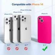 Designed for iPhone 14 Case ,[Upgraded Enhanced Camera Protection],Shockproof Liquid Silicone Case with Microfiber Lining, 6.1 inch,Hot Pink