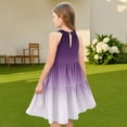 thumbnail image 7 of Abcomgle Summer Dress for Girls Casual Halter Neck Sleeveless Girls Dresses Gradient A-line Sundresses Basic Swing Dresses 9-10 Years,Purple, 7 of 7