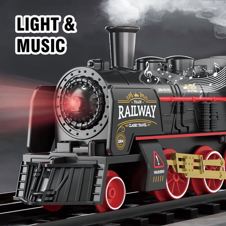 Electric Steam Train Set With Smoke, Lights & Sound - Perfect For Under Christmas Tree