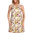thumbnail image 1 of Vsdgher Robes d'Été Imprimé Champignon pour Femmes Robe de Plage Décontractée Col en U Sans Manches Robe d'Été Ample avec Poche, 1 of 7