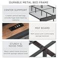 thumbnail image 6 of Miniyam Full Upholstered Platform Bed Frame with LED Headboard & Charging Station, Gray, 6 of 8