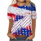 thumbnail image 2 of Fiudx Ofertas de La Semana Camiseta de Manga Corta con Cuello Redondo y Estampado Del Día de La Independencia Informal a La Moda para Mujer Top/Camisa de Manga Corta con Cuello Redondo, 2 of 5
