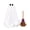 A, variant on XHKUYI Halloween Ghost Decorations 20.8 inch, Lighted Star Mesh Tulle Ghost with Witch Broom, Halloween Indoor Decor for Mantel, Fireplace, Entryway
