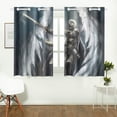 thumbnail image 2 of YUSDECOR Rideaux de Fenêtre Ailes Blanches Chevalier Ange Rideaux de Cuisine Chambre 26x39 Pouces, 2 Pcs, 2 of 3