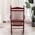 thumbnail image 4 of BplusZ Wooden Rocking Chair Porch Rocker Indoor, Red, 4 of 6
