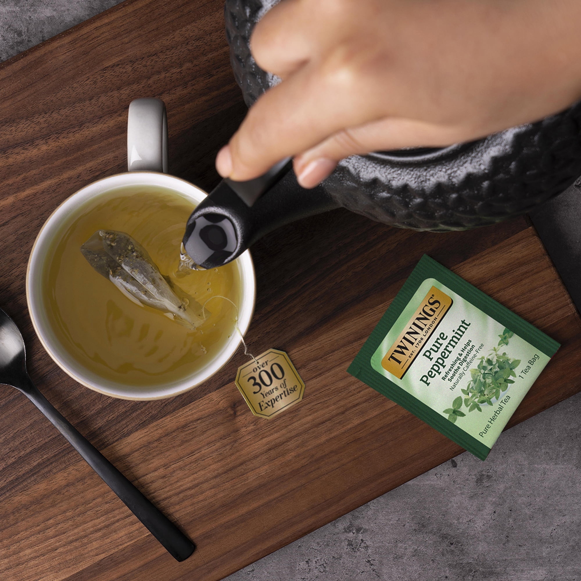 (3 pack) Twinings, Herbal Tea, Pure Peppermint, Caffeine Free, 50 Tea Bags, 3.53 oz