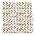 thumbnail image 3 of Ambesonne Honey Bee Shower Curtain, Hand Drawn Flowers Bees, 69"Wx75"L, Peach Dark Brown, 3 of 5