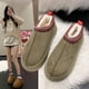 thumbnail image 3 of Botas de nieve para mujer, de invierno, con forro polar, cálidas, de suela gruesa, sin tacón, con punta cerrada, pantuflas de felpa, zapatos acolchados de algodón, 3 of 6