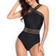 thumbnail image 1 of Traje de baño de una pieza entrecruzado para mujer, traje de baño con control de barriga, traje de baño cruzado frontal Adepaton Trajes de Baño, 1 of 7
