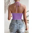 thumbnail image 2 of MORTTIC Women's Sleeveless Backless Bodysuit, V-Neck Tummy Control Romper, Solid Color Casual Fit, 2 of 3