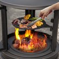 thumbnail image 4 of Gymax 30 Inch Outdoor Fire Pit Chiminea w/ Grill Chimney Spark Screen Door Fire Poker, 4 of 10