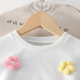 thumbnail image 5 of Utlike 2 Pcs School Outfits For Girls Winter Warm Ribbed Sweatshirt With Floral Design And Flared Pants Two Piece Toddler Casual Clothing Set Matching Outfits For Girl Size 3 Years-4 Years White, 5 of 7