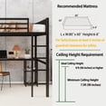 thumbnail image 3 of Queen Size Loft Bed Frame with Storage Wardrobe and Desk – Perfect for Apartments & Small Bedrooms, 3 of 9