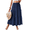 Navy Blue, variant on Cuteduck Women's Flowy Pleated Tiered Skirt Casual A-Line Midi Skirt S-2XL