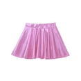 thumbnail image 3 of Moggemol Kids Girls Glossy Metallic A Line Mini Skort Skirt for Skater Scooter Dance Gymnastics Pink 6, 3 of 6