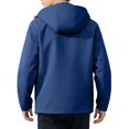 thumbnail image 6 of Mens Softshell Jackets Windproof Drawstring Hooded Long Sleeve Full Zipper Fashion Casual Jacket with Pockets Blue S, 6 of 6