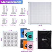 LETS RESIN Chess Mold Set - 16 Piece 3D Full Size Chess & Board Silicone Mold for Resin Casting, DIY Gifts