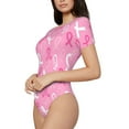 thumbnail image 3 of Picia Breast Cancer Awareness (3) Womens One Piece Swimsuits Modest Tummy Control Bathing Suits Lace Up Slimming Swim Suit-Small, 3 of 9