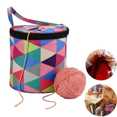 Knitting Bag For Yarn Storage Large-sized Cylinder Canvas Crochet Hook Woolen Yarn Storage Bag Tote