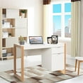 thumbnail image 6 of Pemberly Row Contemporary Engineered Wood Computer Desk with Drawers in Natural, 6 of 11