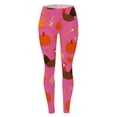 thumbnail image 5 of GDREDA Leggings de Fête Graphiques Amusants pour Femmes Action de Grâce Rose Vif,G, 5 of 5