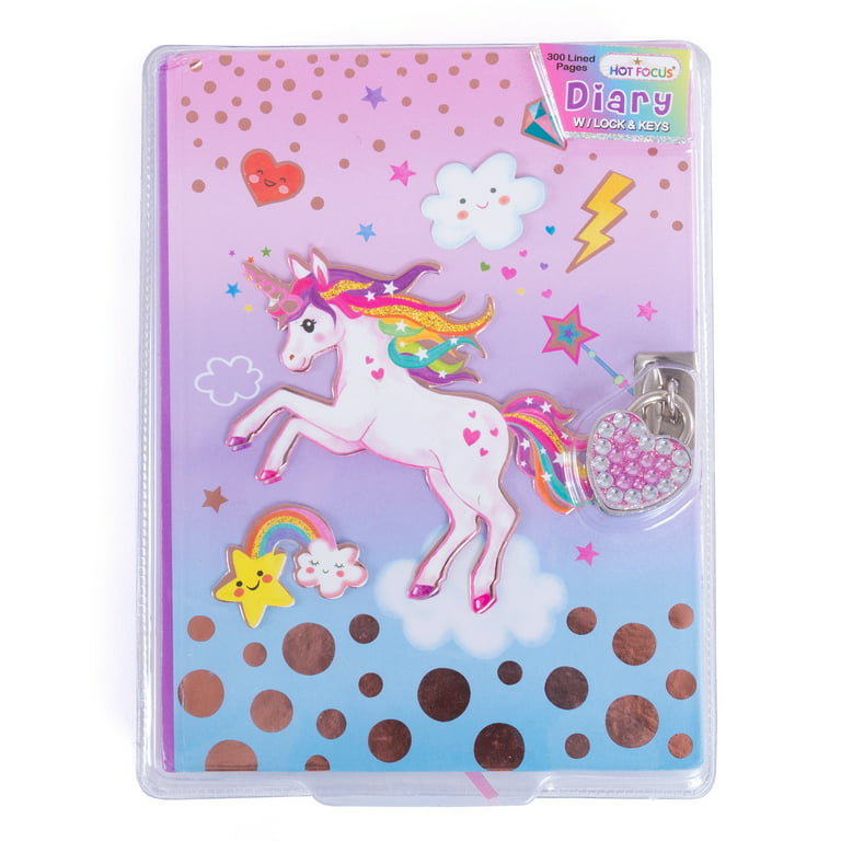 Kids Diary with Lock for Girls, GINMLYDA Paper Locking Journals with 160  Pages School Supplies (Unicorn) 
