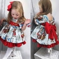 thumbnail image 2 of Christmas Toddler Dress Christmas Printed Tulle Skrit Princess Dress Toddler Girls Xmas Dress for Girls 18-24 Months, 2 of 8