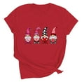 thumbnail image 5 of Guzom Red Cute Gnome LOVE Graphic Crewneck Short Sleeve T-Shirt for Women, Stretch 95% Polyester 5% Spandex Casual Valentine's Day Tee S-XXXL Plus Size,Size M, 5 of 6