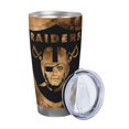 thumbnail image 2 of Taza térmica duradera de acero inoxidable 304 con tapa y pajita con temática del equipo de fútbol de los Raiders Taza térmica de acero inoxidable de 20 oz Taza para automóvil Adecuada para bebidas, 2 of 8