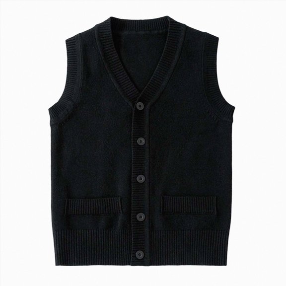 Toddler Boys Girls Cardigan Sweater Kids Casual V Neck Button Down Uniform Sweaters 6-12 Months 12-24 Months 2T 3T 4T 5T 6T 7T 8T 9T Children(Black,11-13 Years)