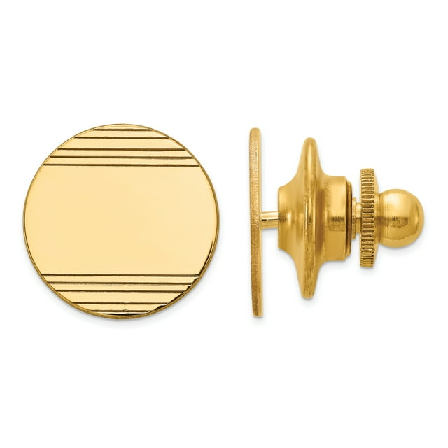 14k Yellow Gold Mens Circular Line Tie Tac Lapel Pin Bar For Dad Mens For Him