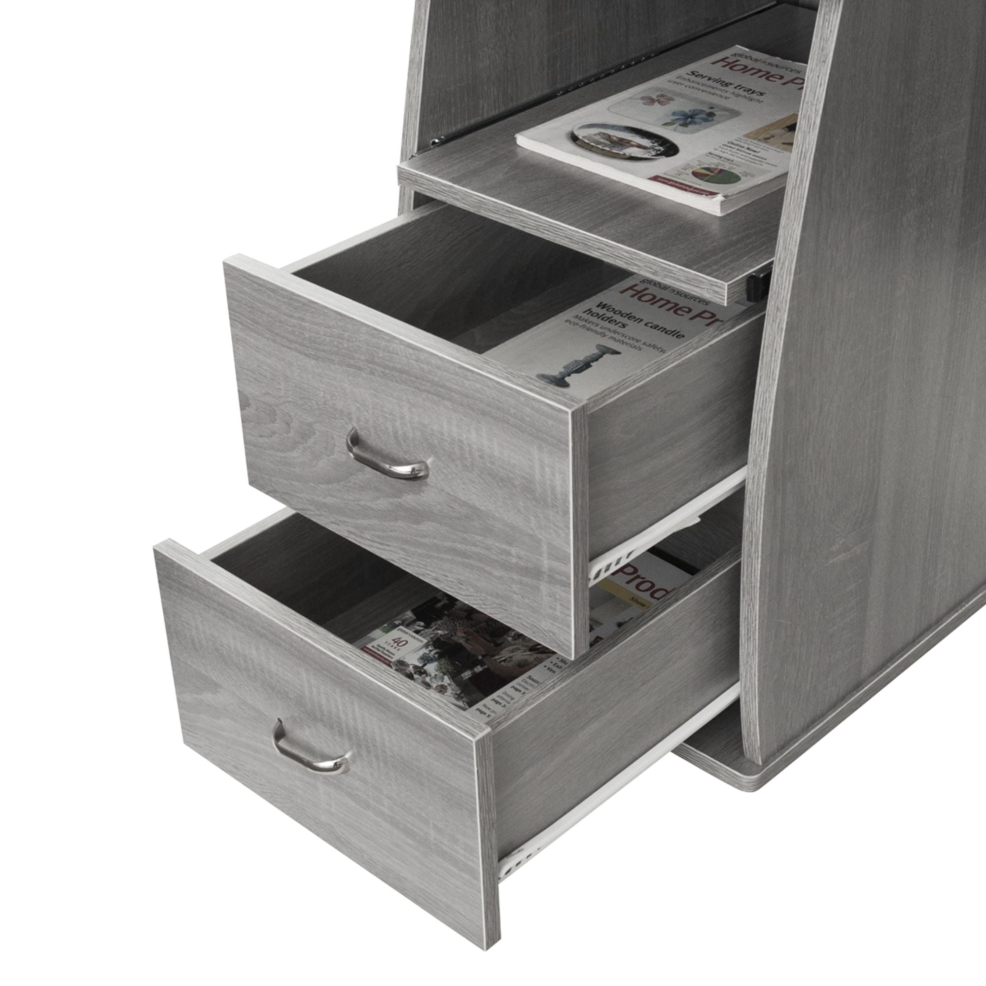 Techni Office Solutions 47.25" Gray Unique Techni Mobili Complete Workstation Computer Desk with