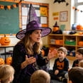 thumbnail image 6 of Darzheoy Halloween Witch Hats for Women, Sharp Pointed Lace Veils Witch Hats, Halloween Accessories Party Decoration Props, 6 of 7