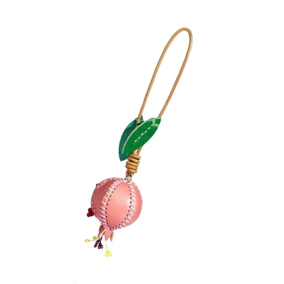 Osdhezcn Sturdy Leather Pomegranate Adornment Bag Charm for Car or Purse Customization