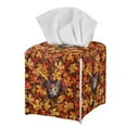 thumbnail image 7 of ZIATUBLE Maple Leaves Square Tissue Box Cover Thanksgiving Cute Cat Leather Tissue Holders Decoration Facial Paper Organizer Dispenser Stretchy Facial Napkin Box Holders Home Decor, 7 of 7