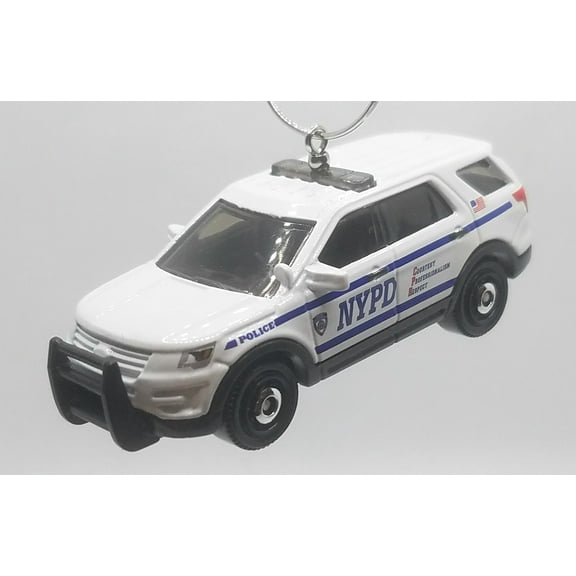 Christmas Ornament for 2016 Ford Interceptor Utility NYPD Police White Blue