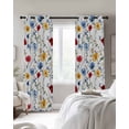 thumbnail image 3 of Spring Floral Blackout Curtains 63 Inches Long for Bedroom, Elegant Watercolor Botanical Flower Thermal Insulated Room Darkening Black Out Window Curtain Panels Grommet Drapes for Living Room, 3 of 8