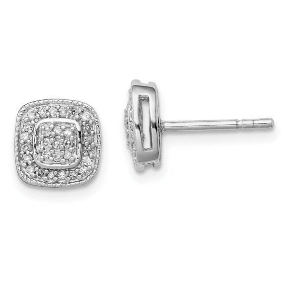 Boucles d'Oreilles en Argent Sterling Rhodié Diamètre QDX295
